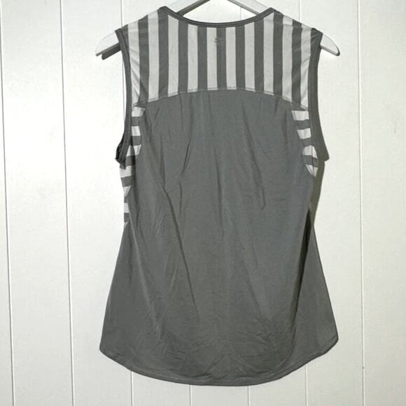 ATHLETA Chi Muscle Athletic Striped Gray/White Women'sTank Size Small - Picture 2 of 8